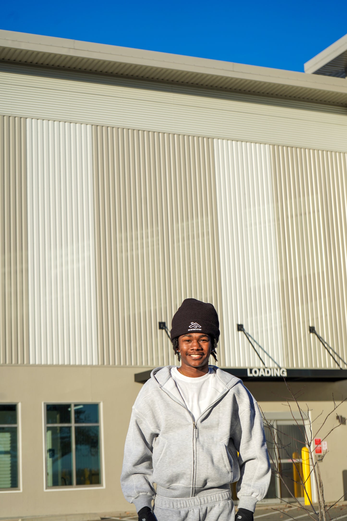 "NewInVision" Logo Waffle beanie