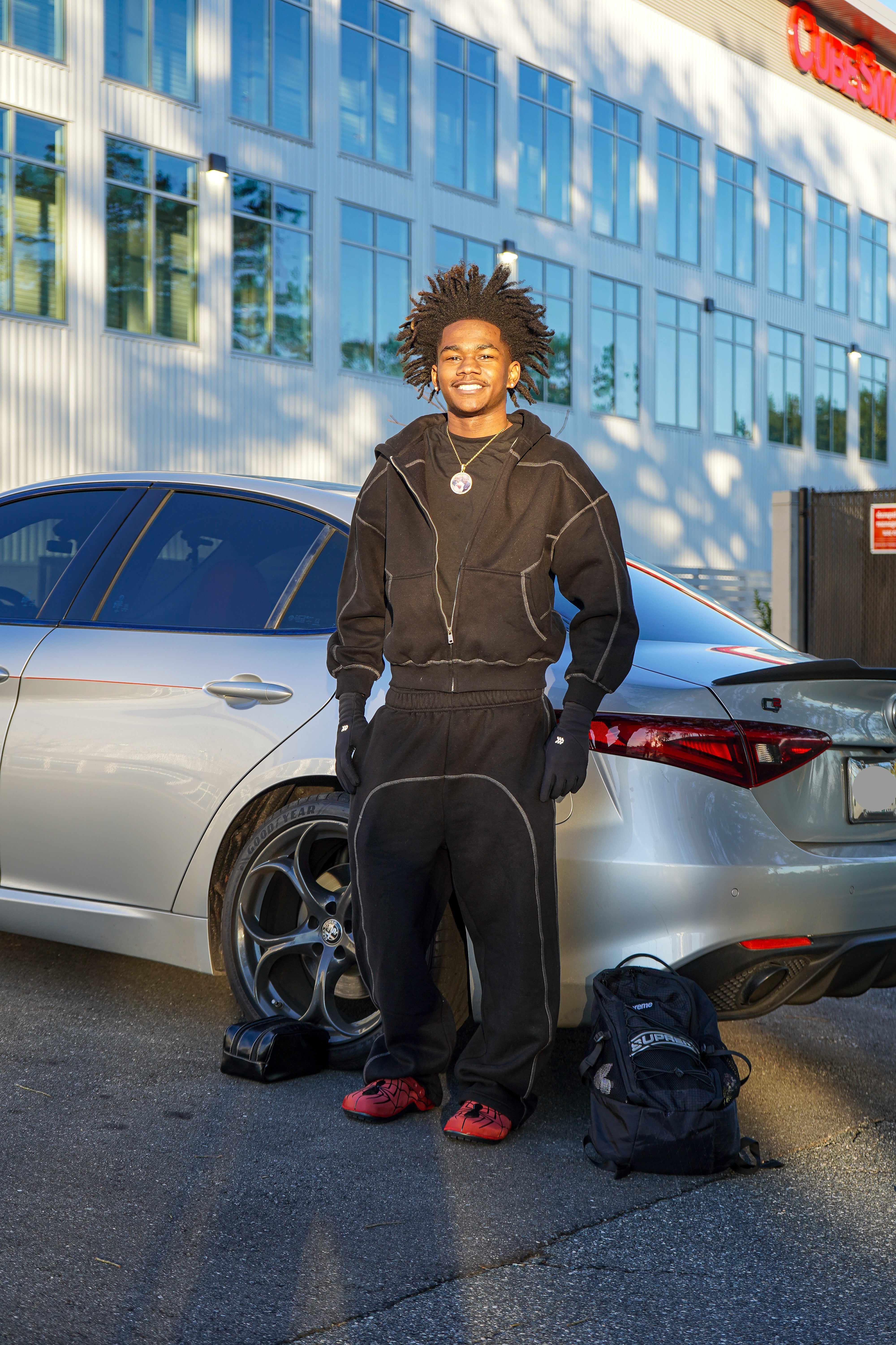 NewInVision-Stitched Boxy Fleece Zip Hoodie